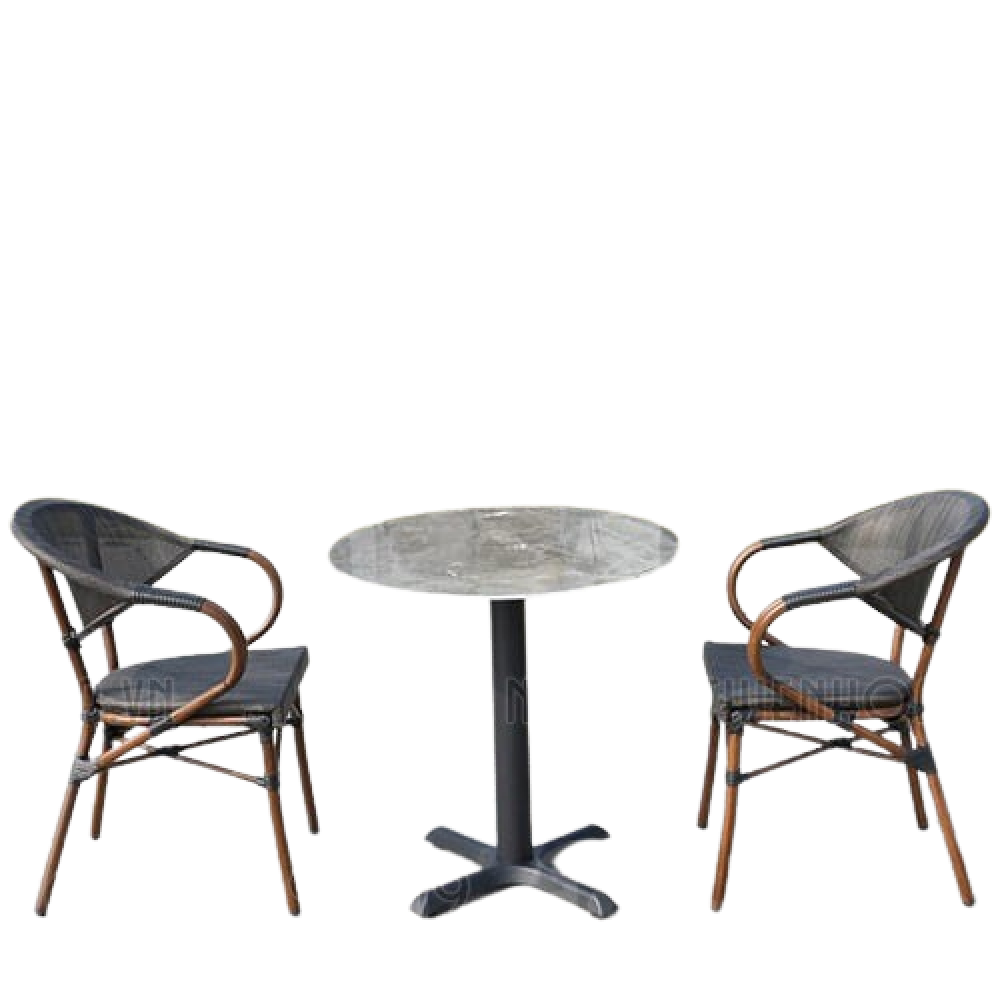 Bộ bàn cafe mặt đá sân vườn cao cấp- Mã: T194D-2x281A