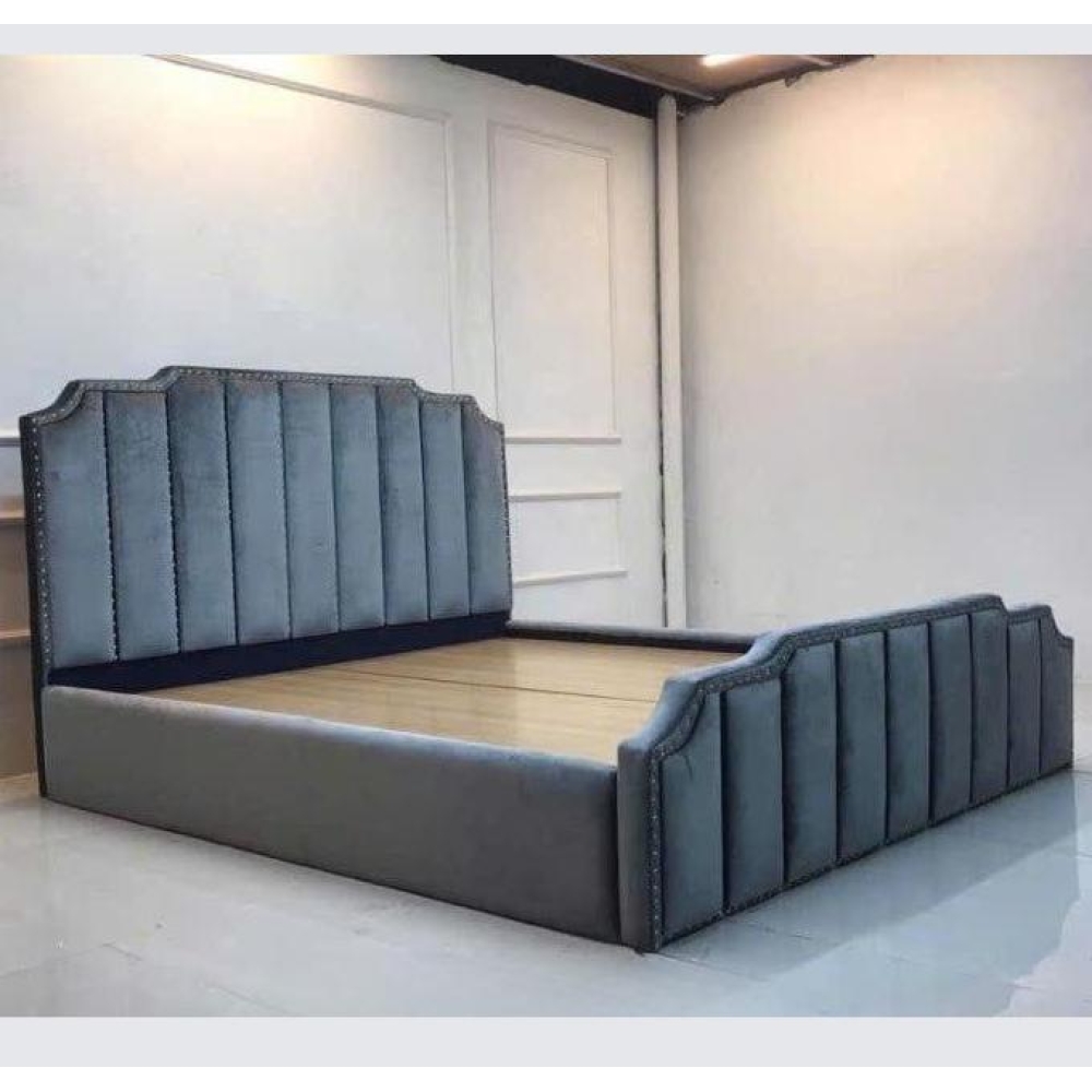 Giường bọc đệm 1m60 màu xanh GN620
