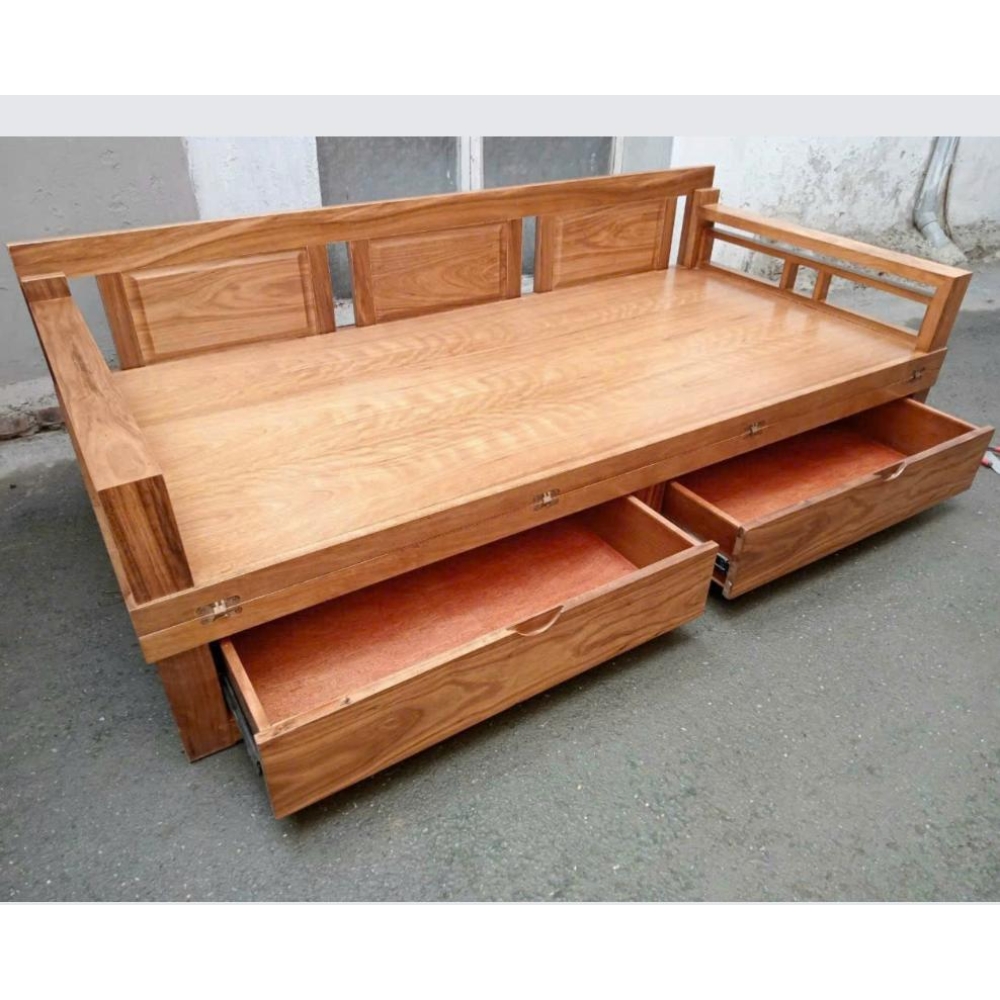 Giường gấp ngăn kéo 1m50 gỗ sồi nga