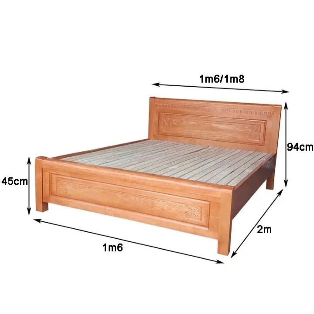 GIƯỜNG SỒI TỰ NHIÊN CÓ HỌC KÉO CHỨA ĐỒ 1M6X2M
