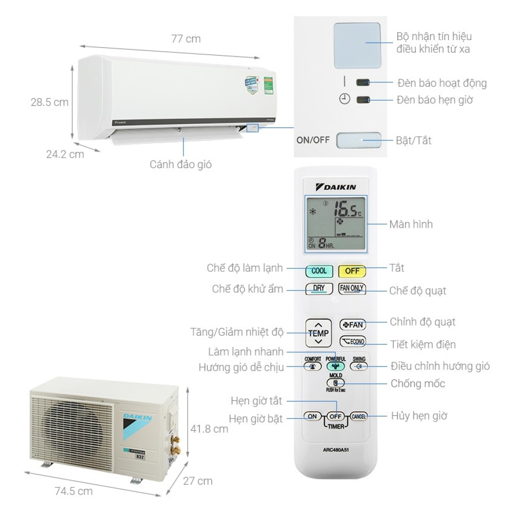 Máy lạnh Daikin 1.0 HP Inverter FTKB25ZVMV