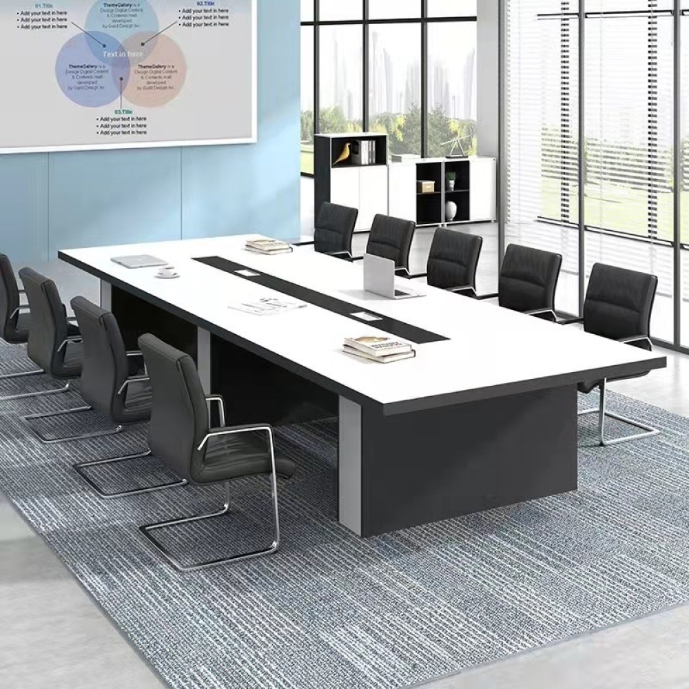 Bàn Họp Văn Phòng Mặt Gỗ Hình Chữ Nhật 4m – BH28