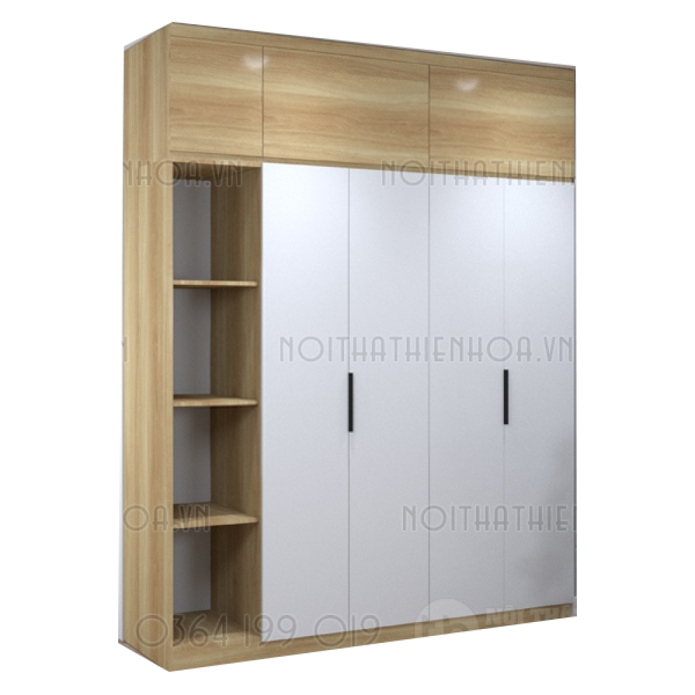 Tủ quần áo kịch trần có kệ trang trí – TA65V