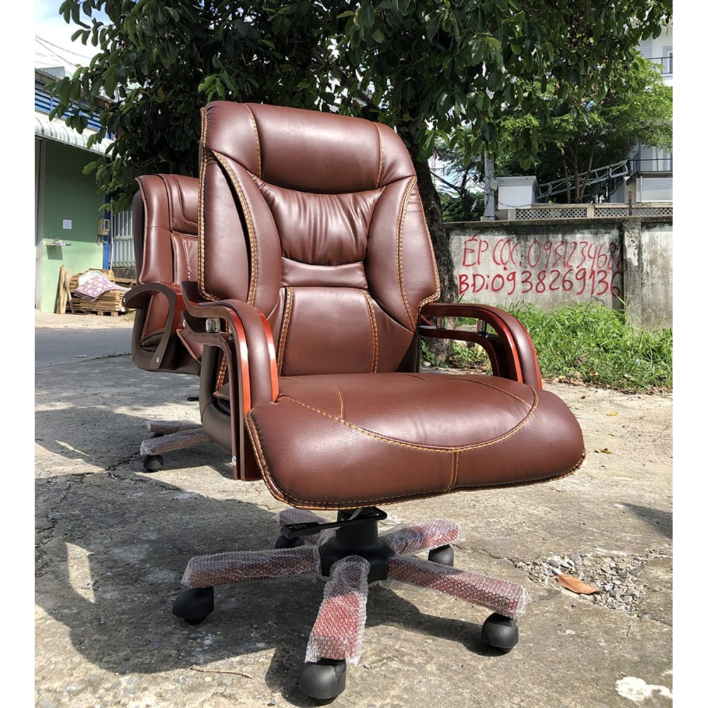Ghế giám đốc da tay gỗ W026