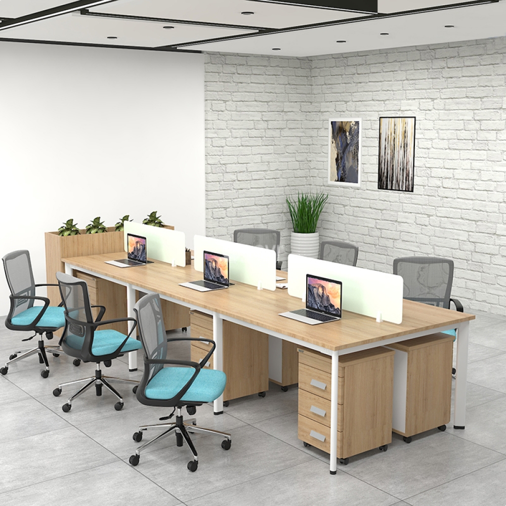 Bàn làm việc 4 người Ula Chân Oval
