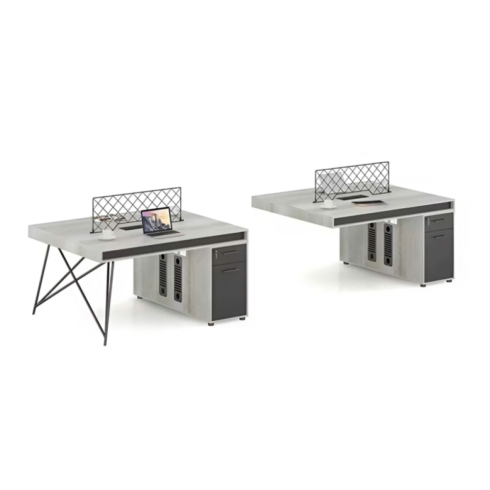 Cụm Bàn Làm Việc Đôi Thiết Kế Đơn Giản Kèm Hộc Tủ Gọn Gàng – BC81