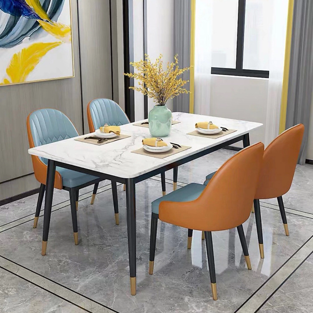 Bộ bàn ăn mặt đá ghế nệm hiện đại sang trọng – Mã: T147-13-4×284