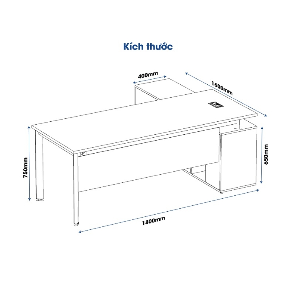 Bàn giám đốc chân sắt Oval 388-T