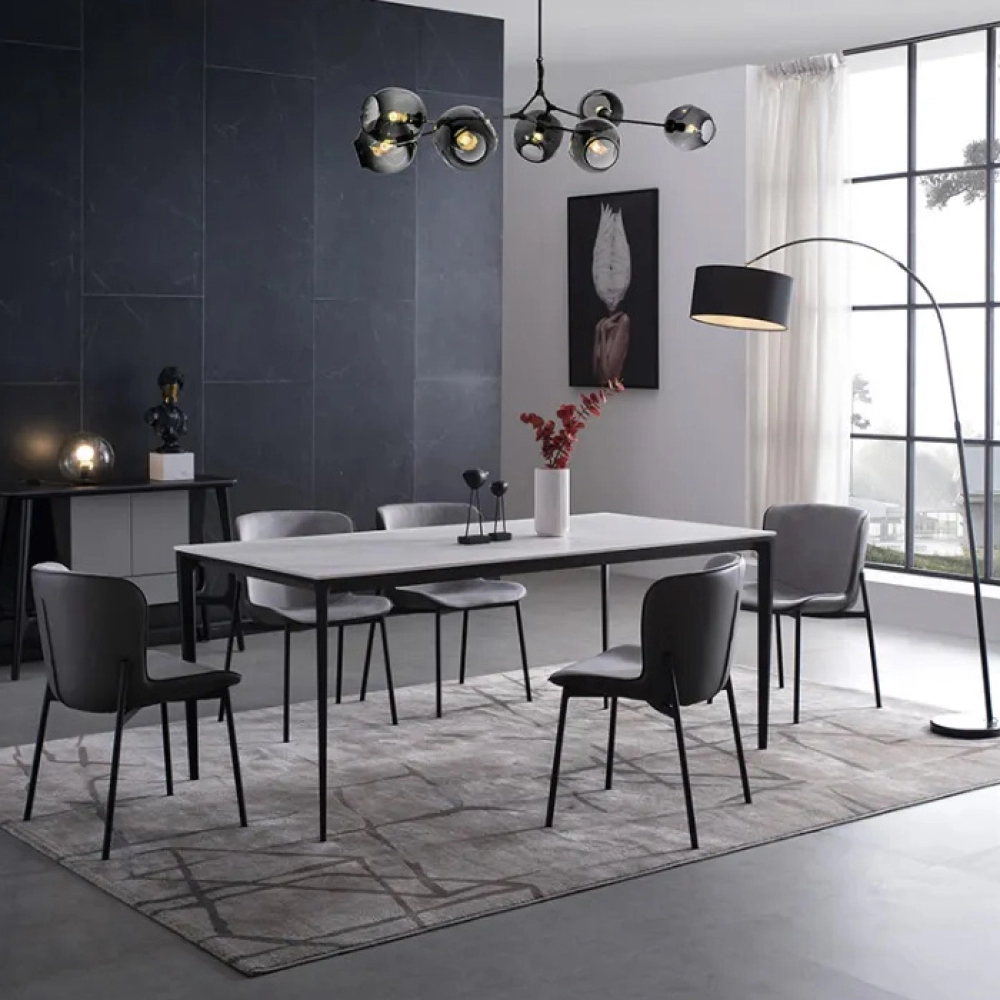Bộ bàn ăn mặt đá 6 ghế cao cấp- Mã: T1108-6×2108