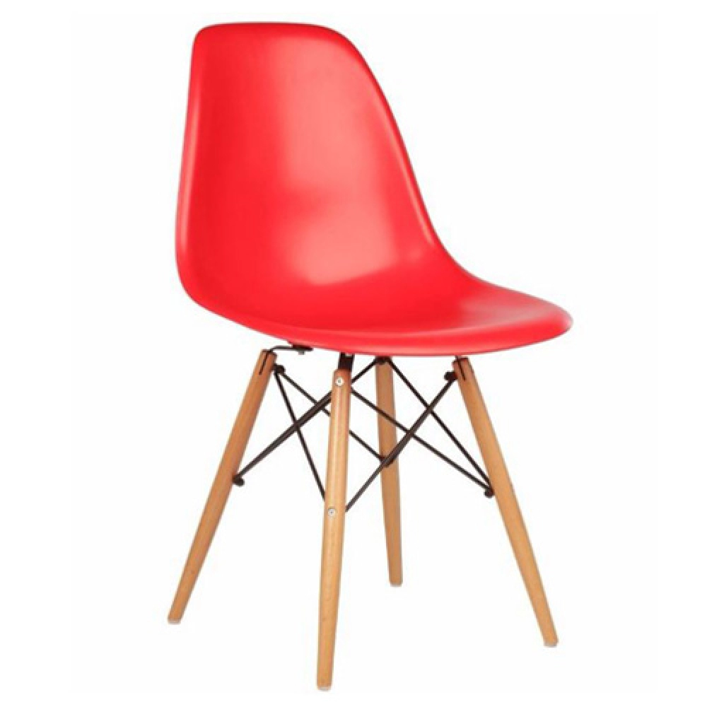 Bộ bàn ăn, cafe cho 6 người gồm bàn T108 0.8×1.2×0.75m và 6 ghế eames nhựa chân gỗ 207