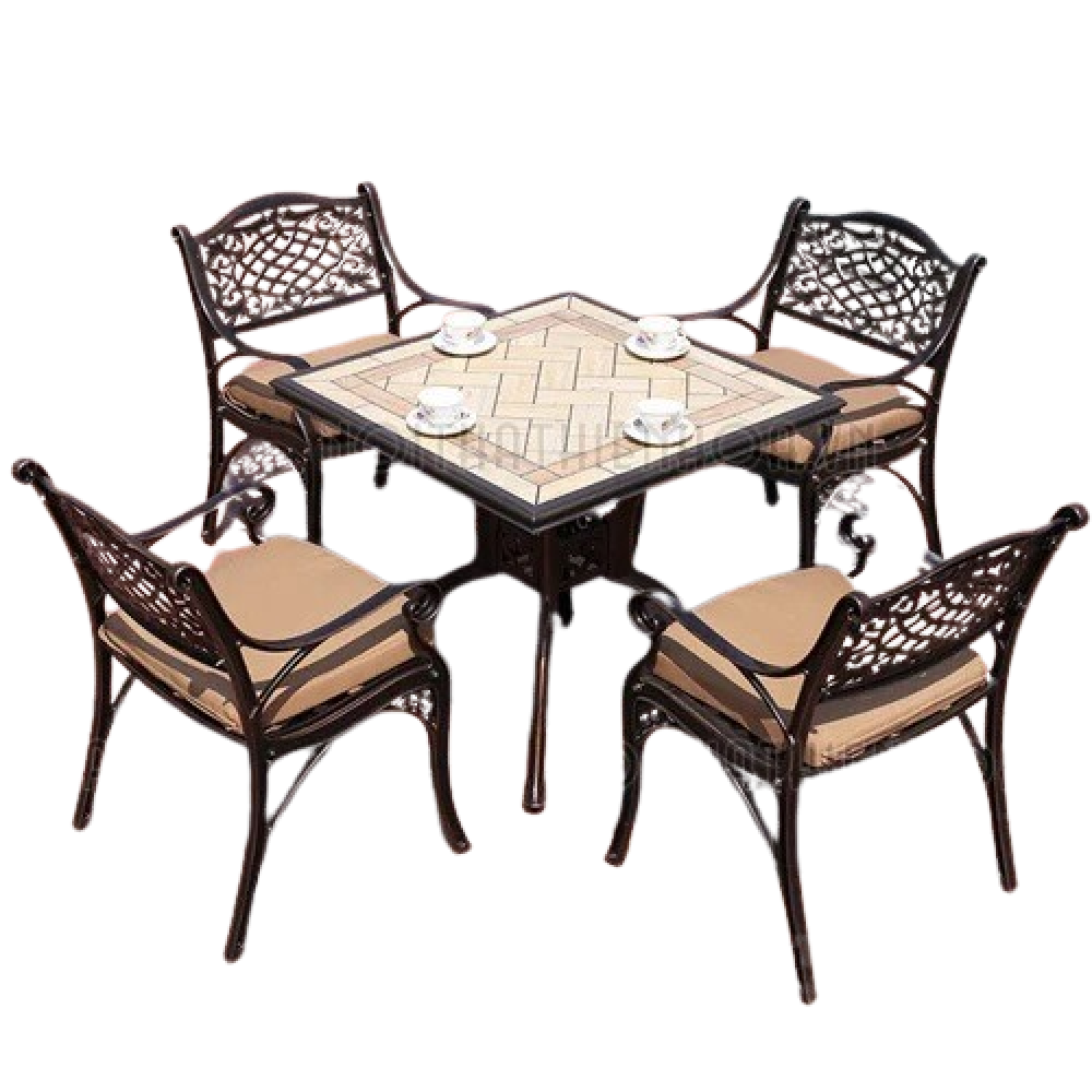 Bộ bàn ghế ngoài sân 4 ghế cổ điển- Mã: T146D- 4x279N
