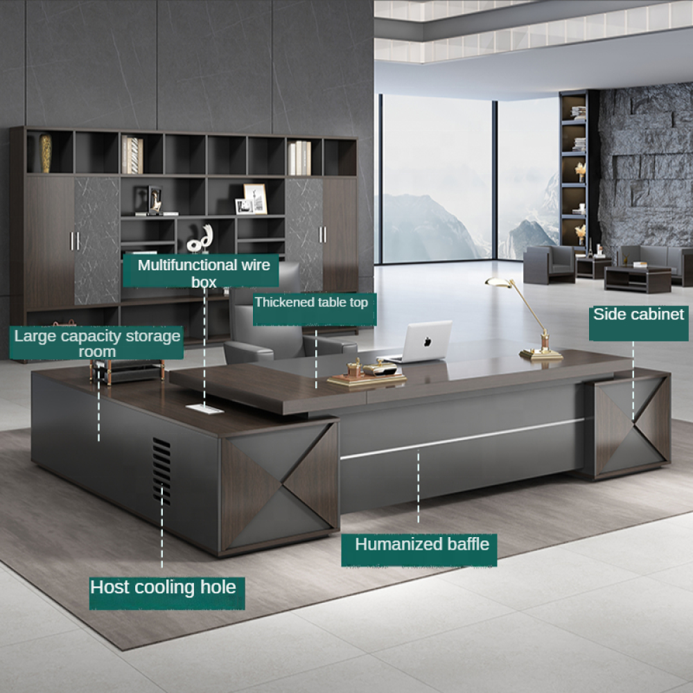 Bàn Giám Đốc Góc L Cao Cấp 2 Hộc – BGĐ19