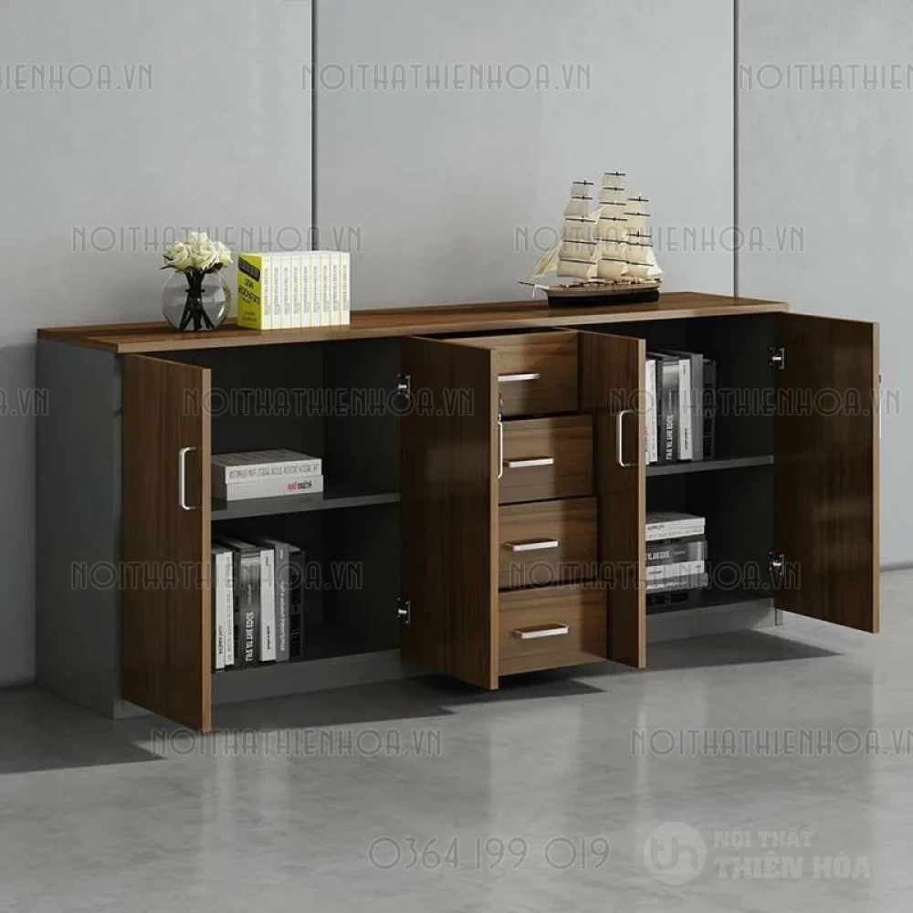Tủ tài liệu thấp 4 cánh 6 ngăn kéo