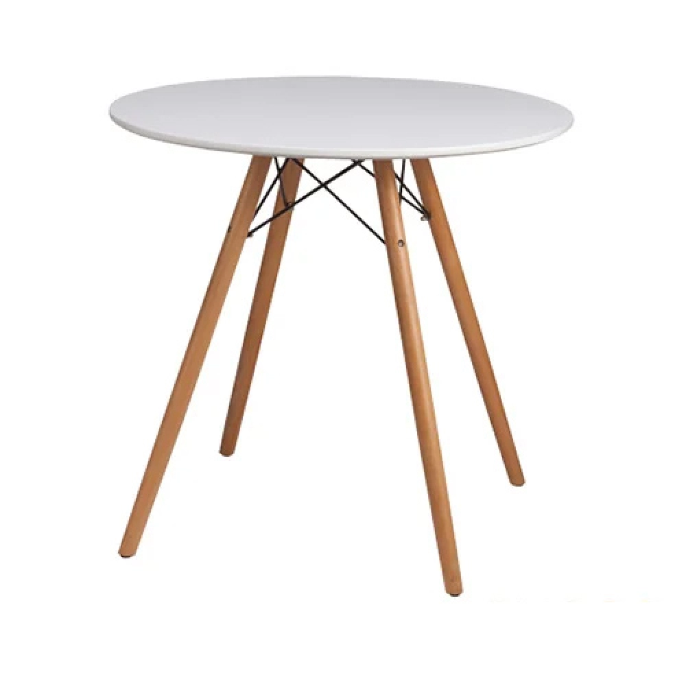 Bộ bàn ăn, cafe hiện đại 4 ghế ngồi gồm bàn tròn T104 và ghế eames lót nệm 205