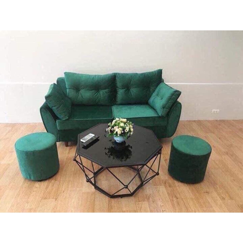 Sofa văng màu xanh lá 2 lớp