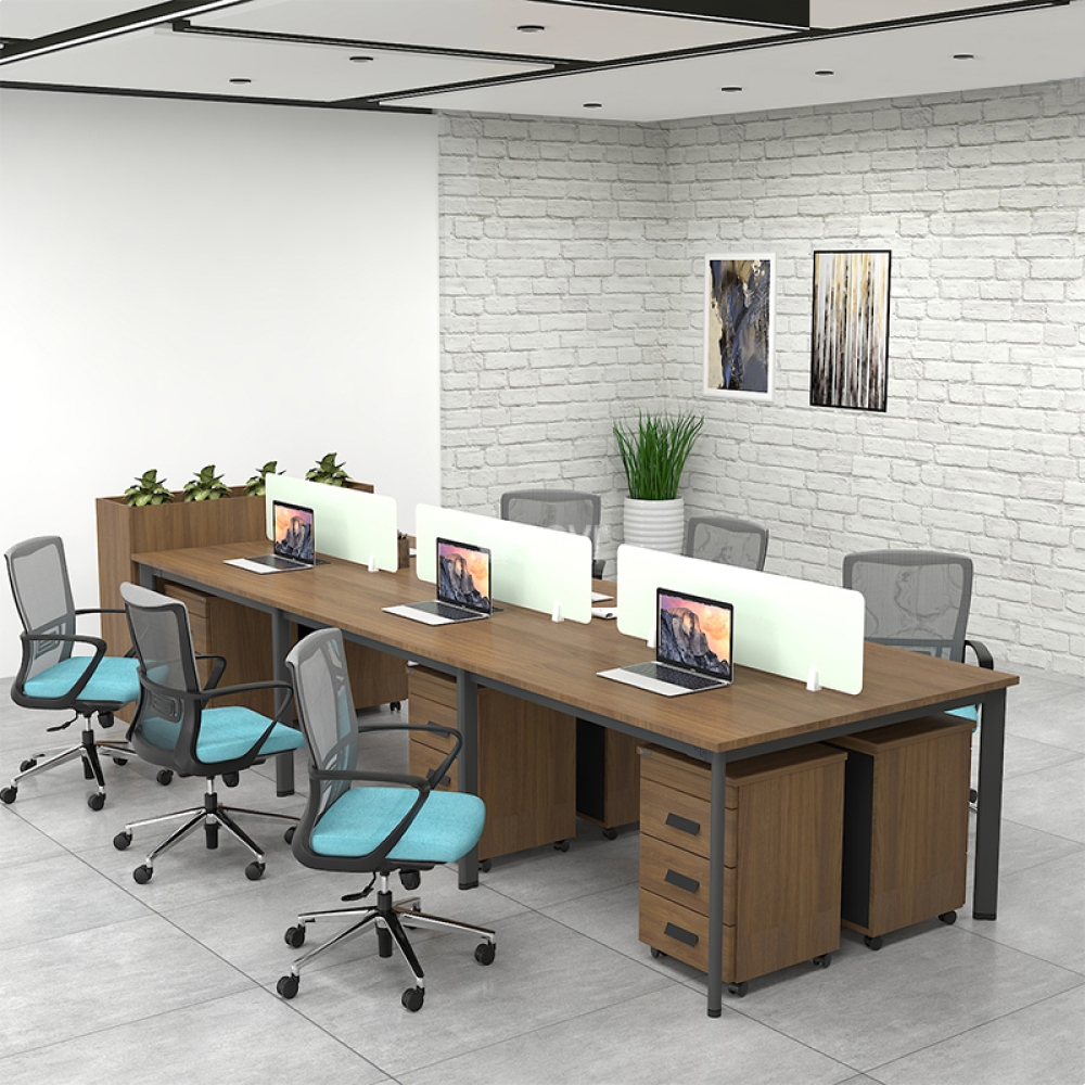 Bàn làm việc 4 người Ula Chân Oval