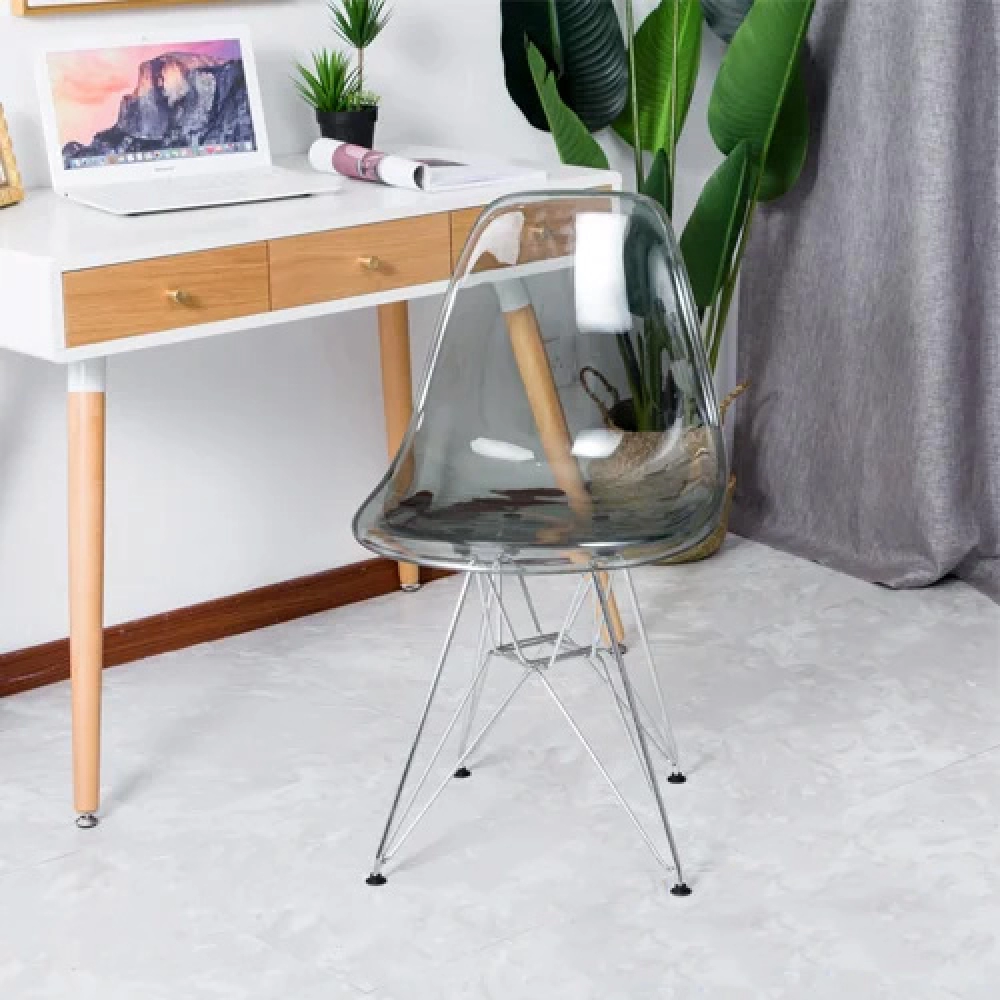 Ghế ăn nhựa trong suốt chân thép mạ – Mã: 206T