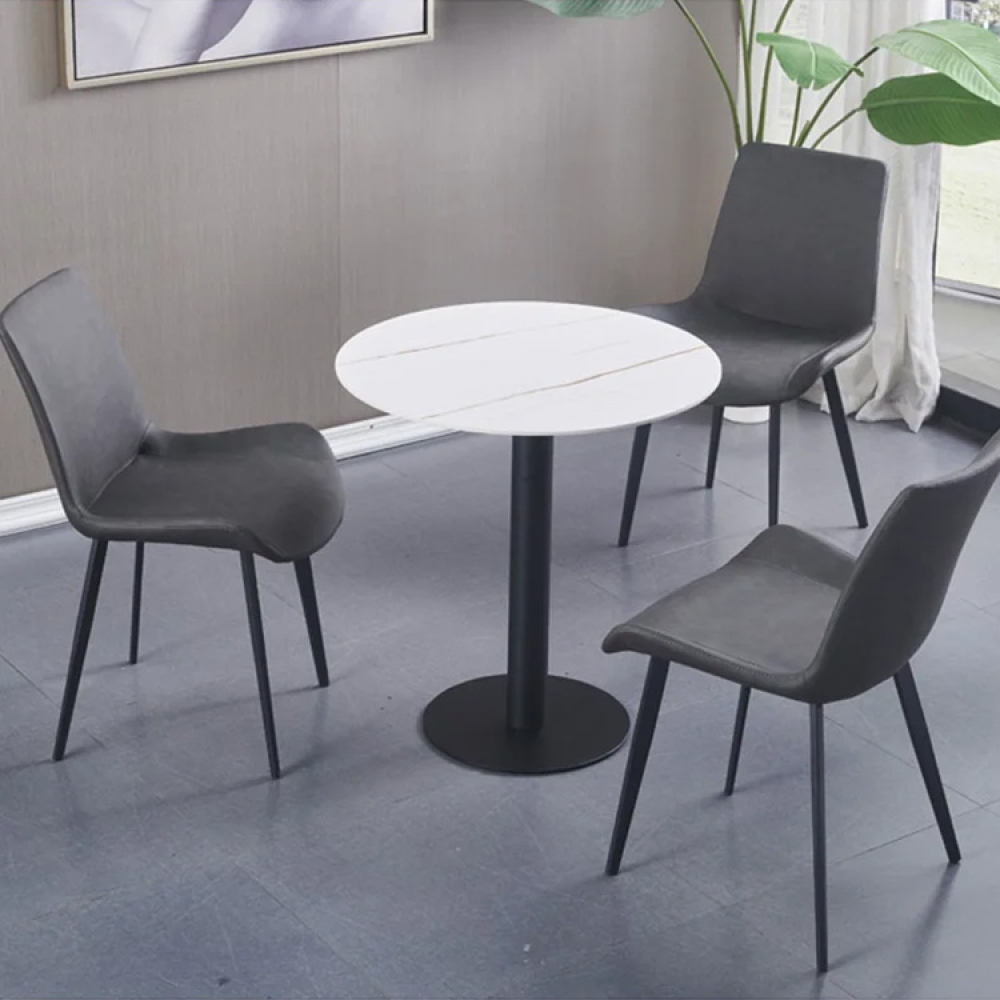 Bàn cafe chân trụ tròn mặt đá- Mã: T1508D