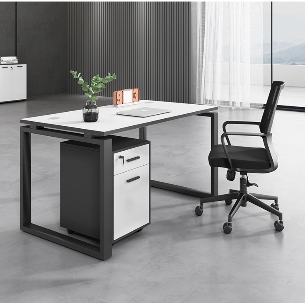 Cụm bàn làm việc chân sắt đẹp 4 chỗ – CB 10