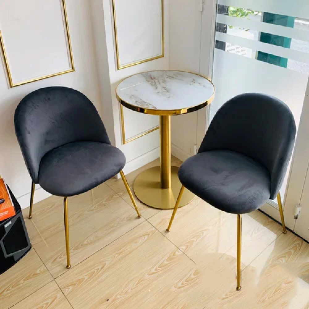 Bàn cafe tiếp khách chân mạ vàng – Mã : T131