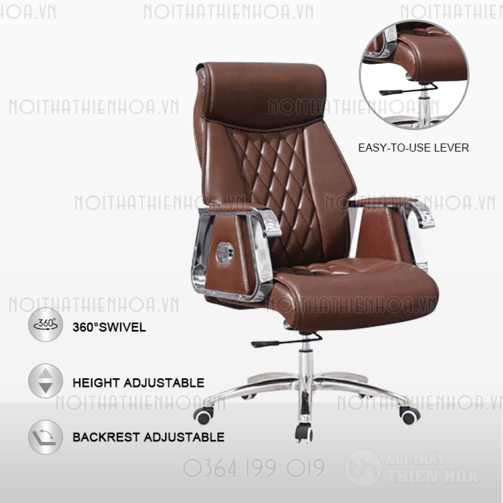 Ghế giám đốc bọc da đen cao cấp GD004
