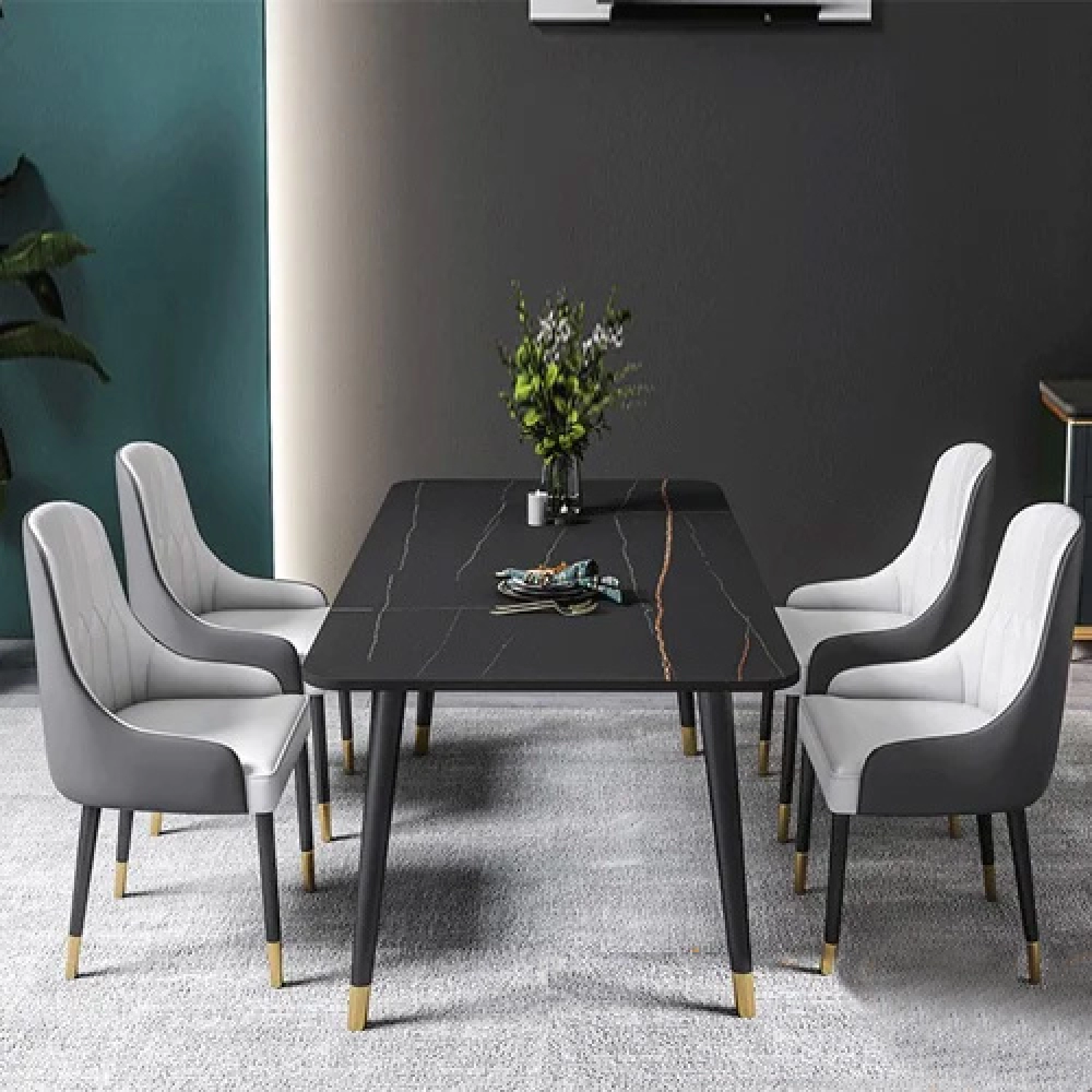 Bộ bàn ăn 4 ghế mặt đá hiện đại- Mã: T147-4×284