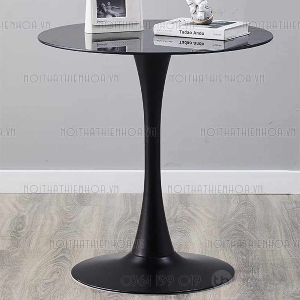 Bàn cafe Tulip mặt kính D600