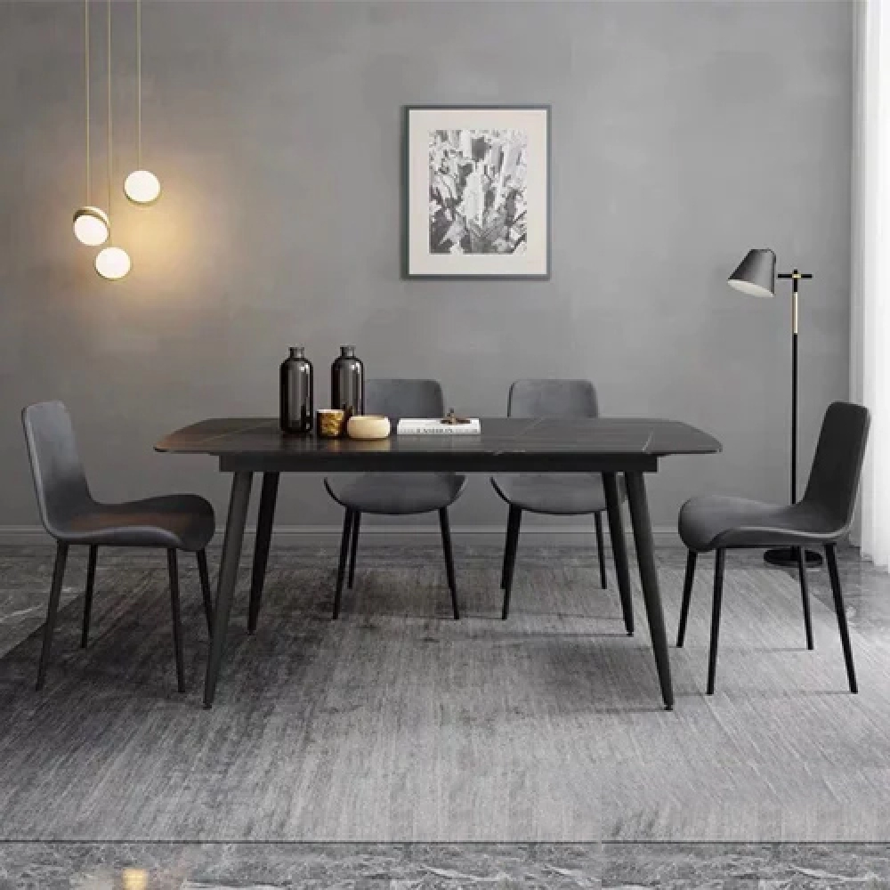 Bộ bàn ăn mặt đá 4 ghế bọc da sang trọng – Mã: T162-14-4×2109