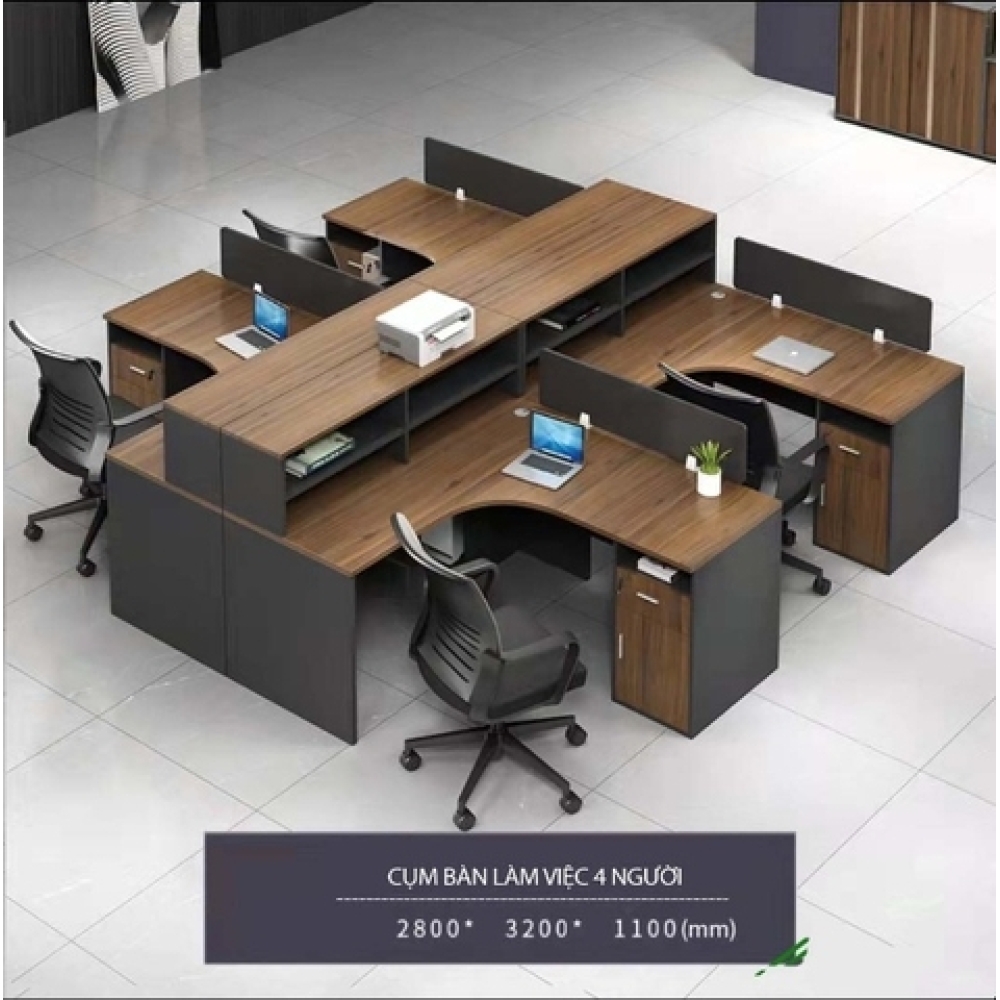 Cụm bàn làm việc cho 4 người hiện đại – CB 27