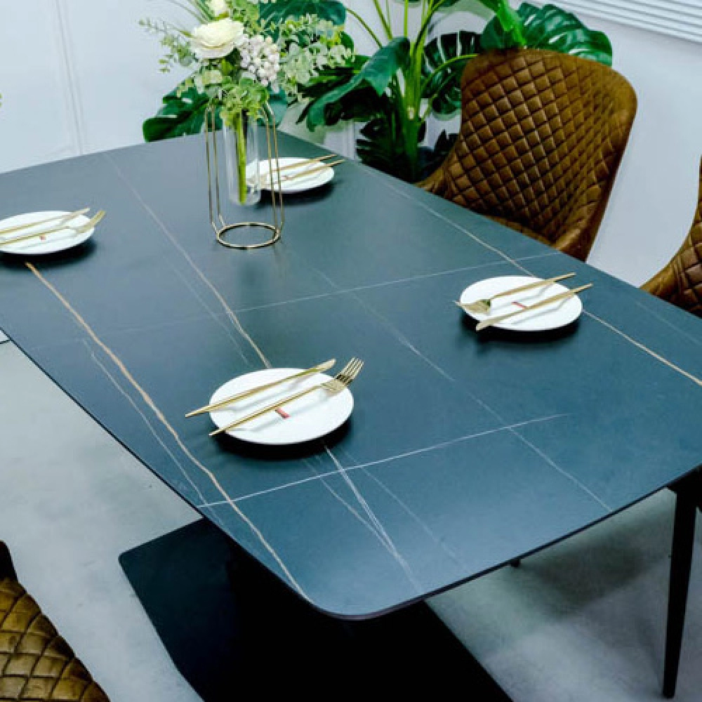 Bàn ăn cao cấp mặt đá chân sắt sơn tĩnh điện- Mã: T179