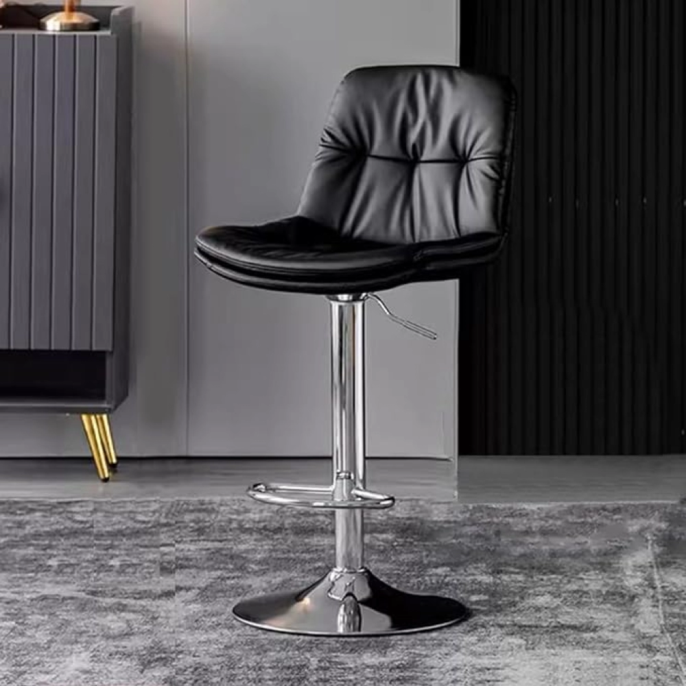Ghế ngồi quầy bar bọc da chân trụ- Mã: 4107
