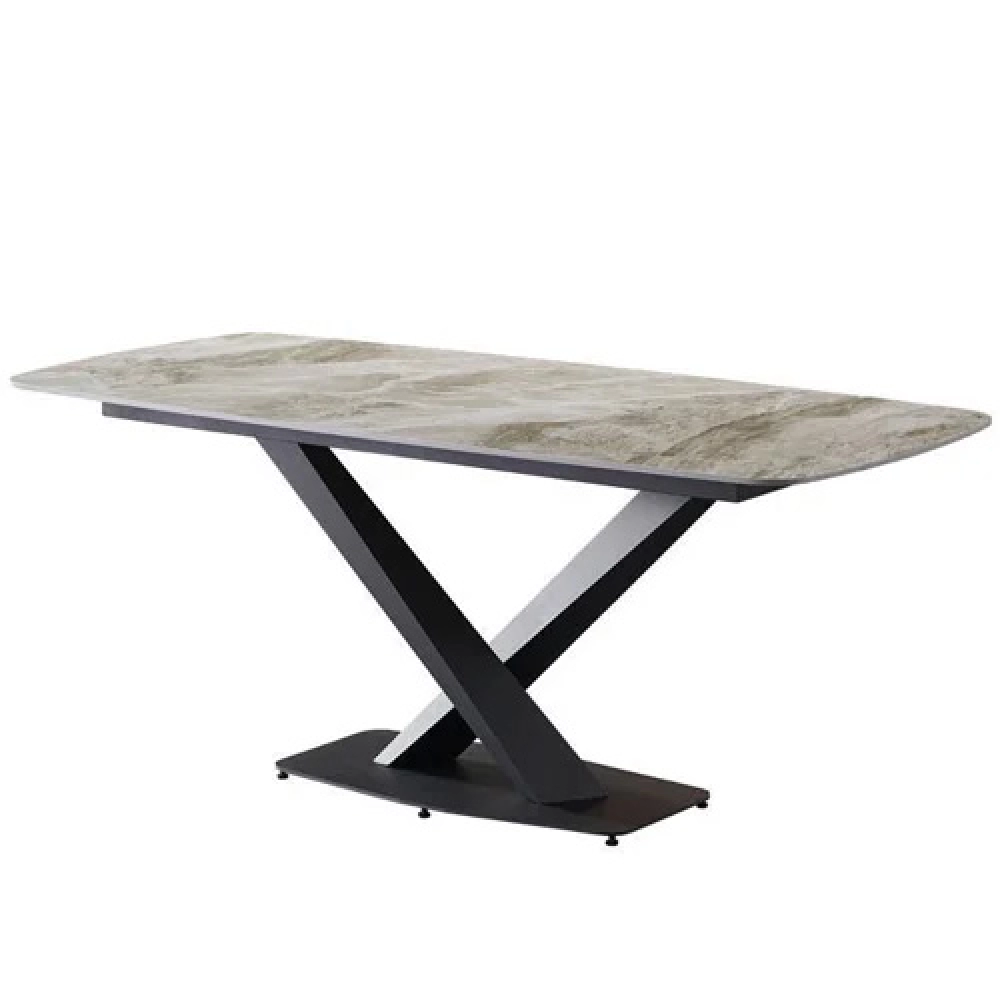 Bộ bàn ăn mặt đá chân chữ X 4 ghế- Mã: T179-14-4×2119