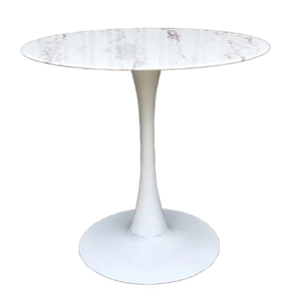 Bộ bàn tròn tulip giả đá 4 ghế bọc da – Mã: T117A-4x269A