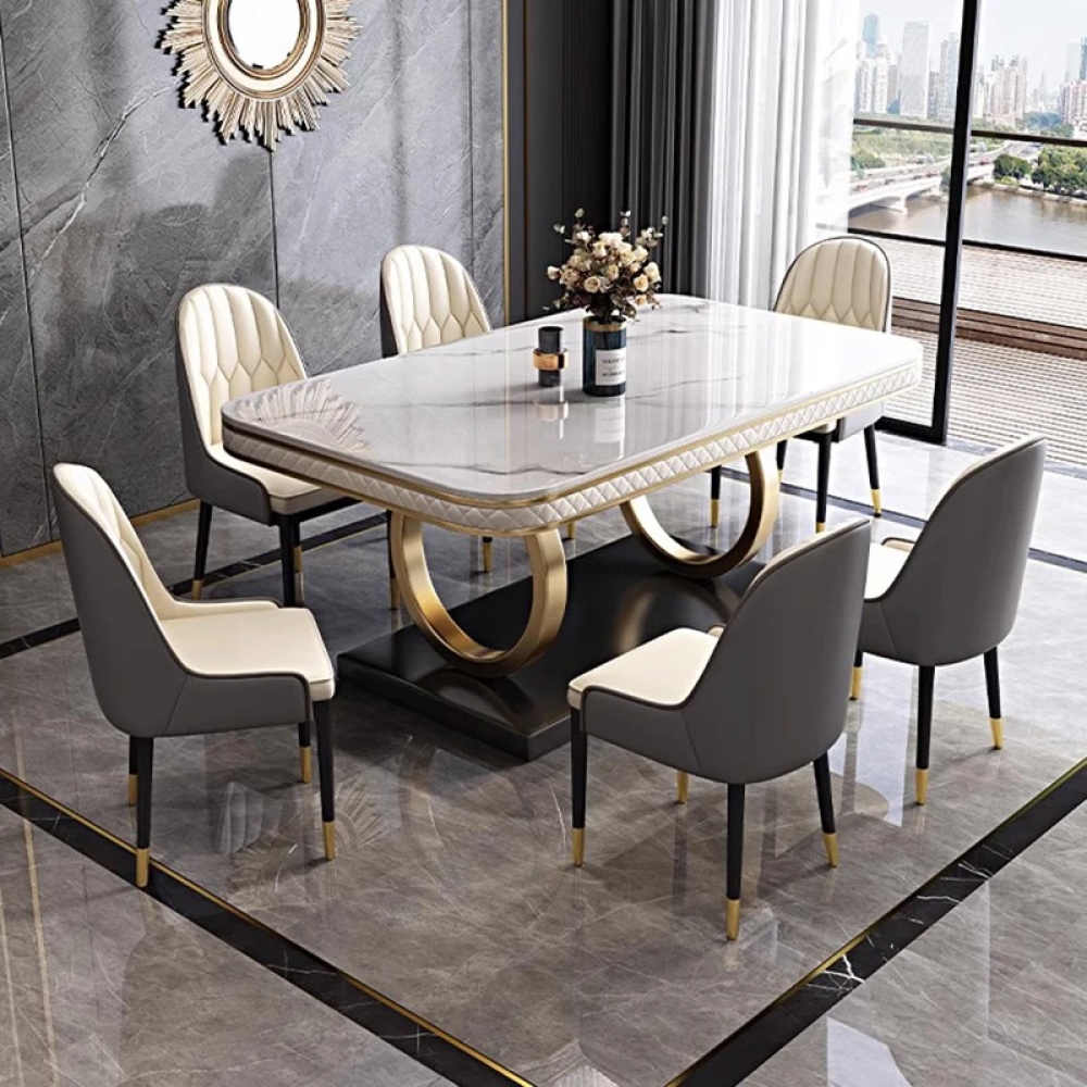 Bàn ăn mặt đá phong cách tân cổ điển- Mã: T1139-16