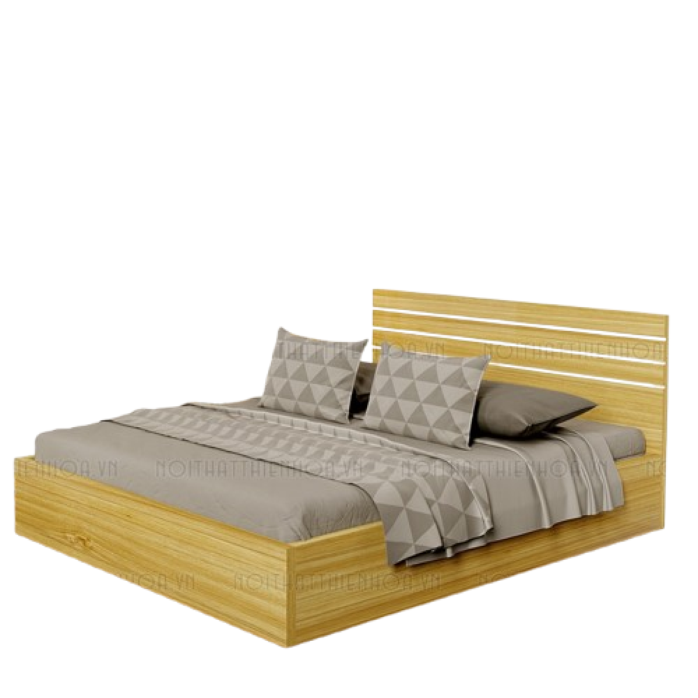 Giường gỗ công nghiệp 9223 kẻ chỉ trắng 1m8