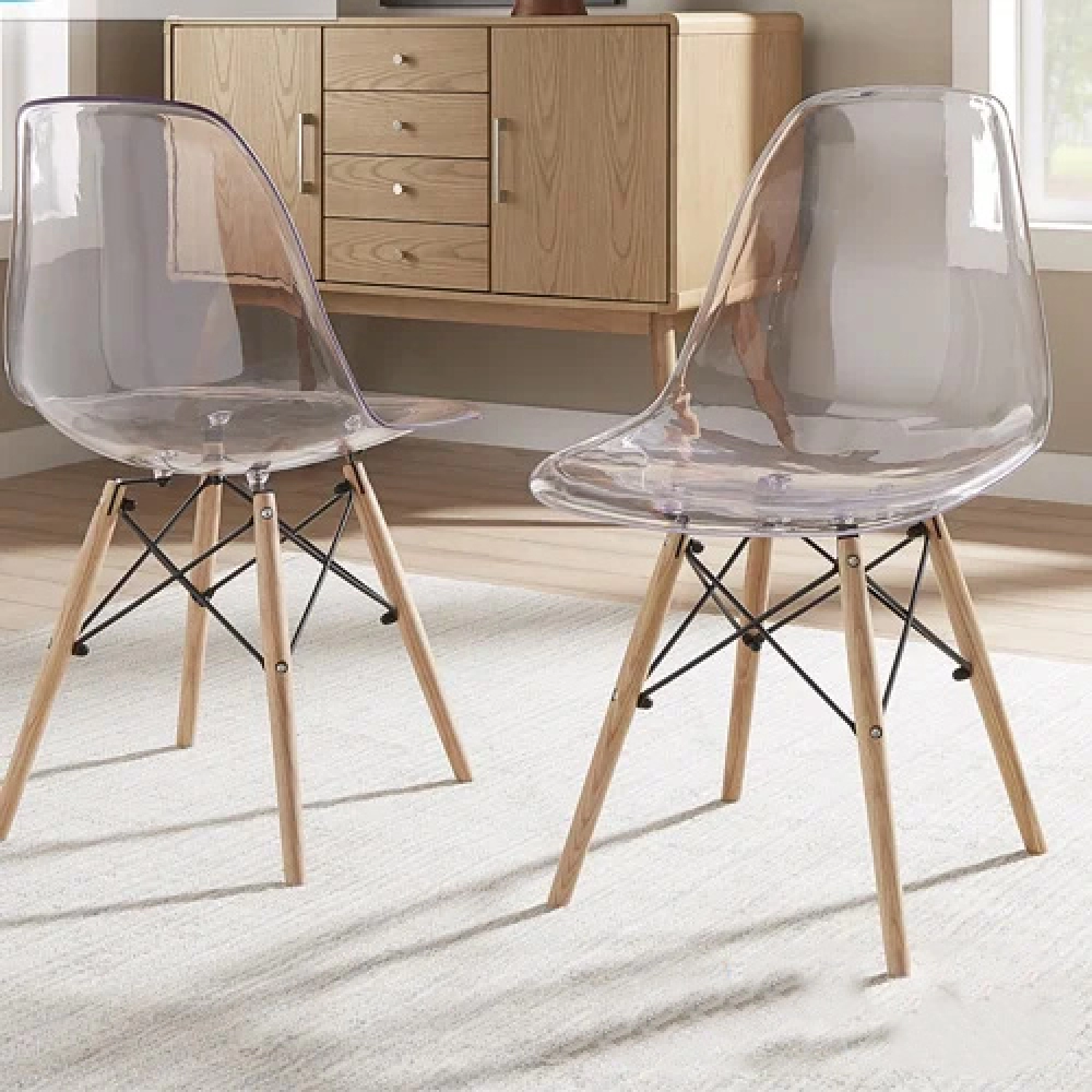 Ghế cafe Eames trong suốt nhập khẩu cao cấp Thiên Hòa- Mã 207T