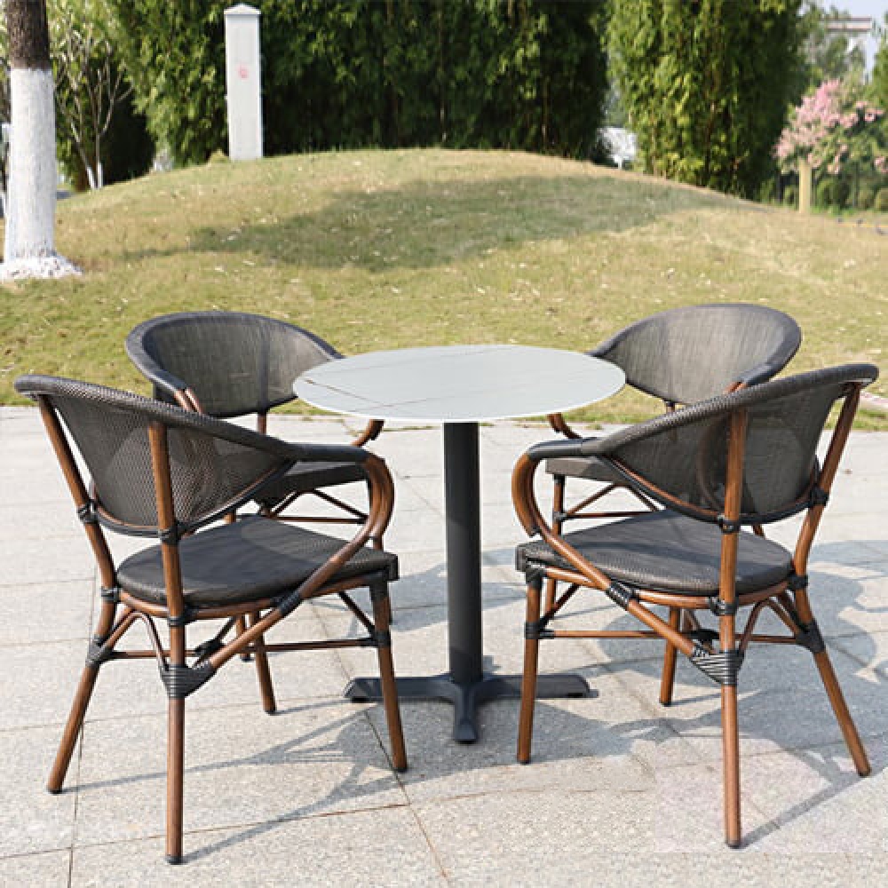 Bàn cafe tròn mặt đá ngoài trời- Mã: T194D