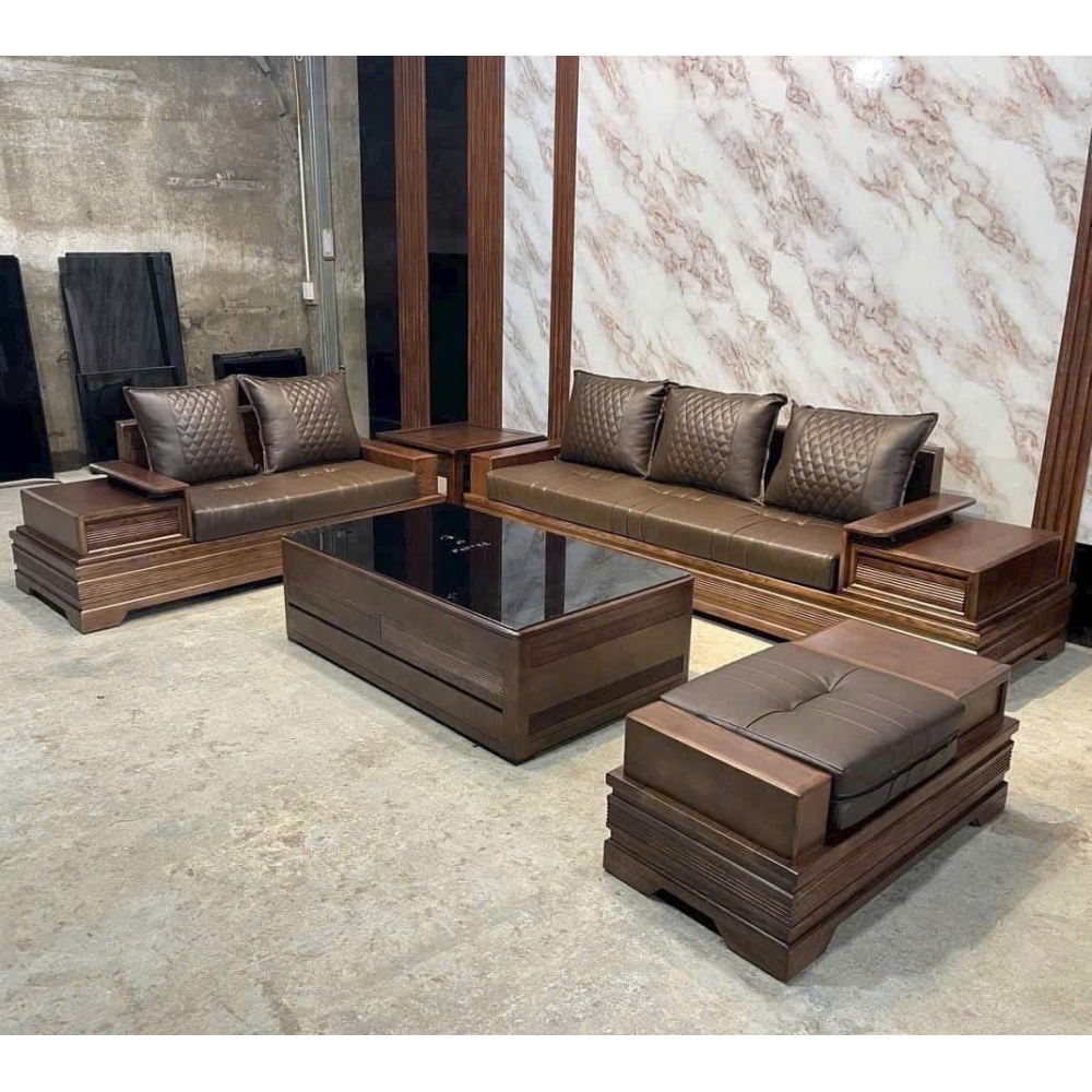 Ghế Sofa Gỗ Sồi Nga Cao Cấp HS-04