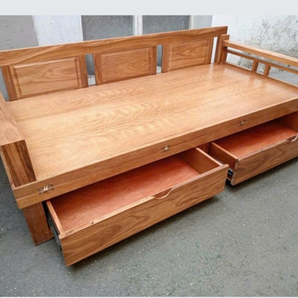 Giường gấp ngăn kéo 1m50 gỗ sồi nga