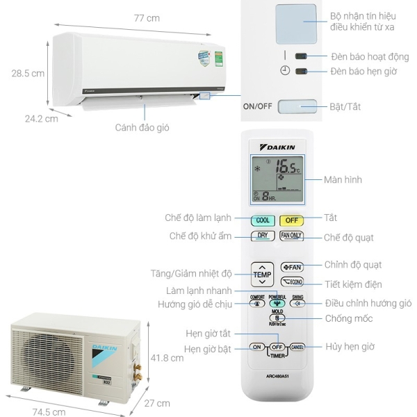 Máy lạnh Daikin 1.0 HP Inverter FTKB25ZVMV