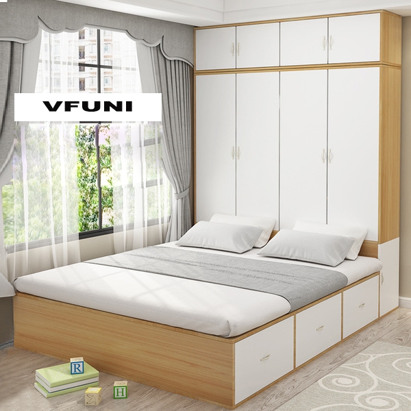 Giường ngủ ngăn kéo kèm tủ quần áo GN-24