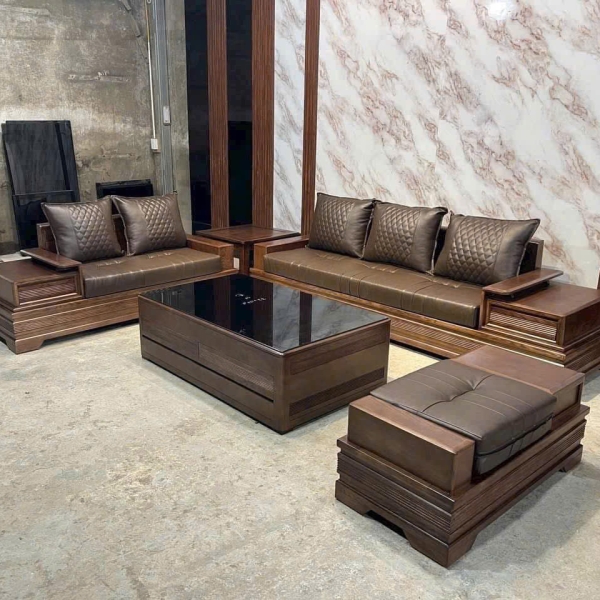 Ghế Sofa Gỗ Sồi Nga Cao Cấp HS-04