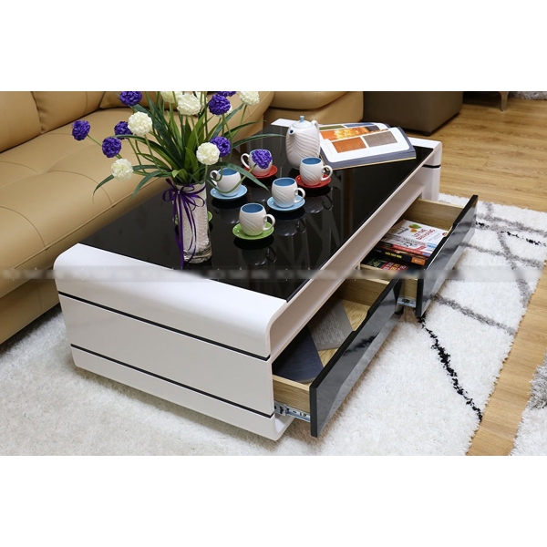 Bàn trà sofa 2 ngăn kéo đen giá rẻ 14