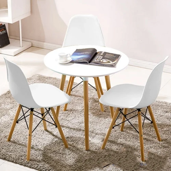 Bộ bàn tròn 3 ghế tiếp khách cho văn phòng hiện đại- Mã: T105-3×207