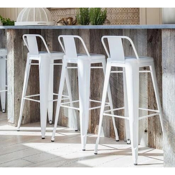 Ghế quầy bar tolix chân cao có lưng dựa – Mã: 304