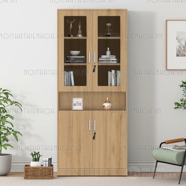 Tủ tài liệu vân sồi 3 buồng  TTLG-6-383-12