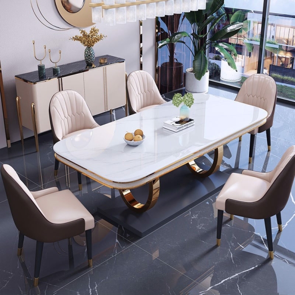 Bộ bàn ăn 6 ghế mặt đá sang trọng- Mã: T1139-16-6×284