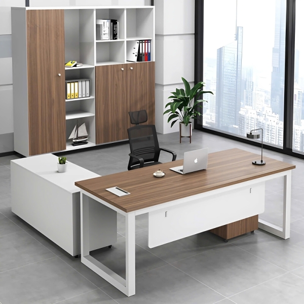 Bàn Giám Đốc Chân Sắt Góc L 1m6 – BGĐ3