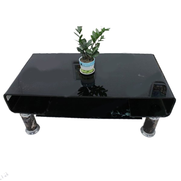 Bàn kính sofa cong đen 23
