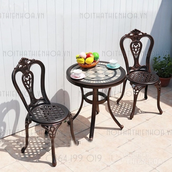 Bộ bàn ghế ngoài sân 2 ghế nhập khẩu- Mã: T143D-2x277E